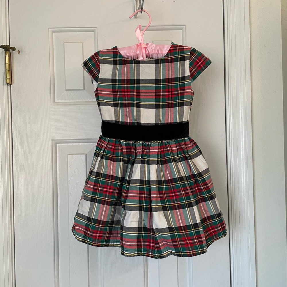 Carter's Festive Plaid Dress with Velvet Accent